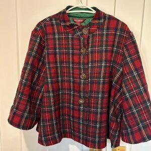 APRIL CORNELL NWT TARTAN CAPE JACKET XXL